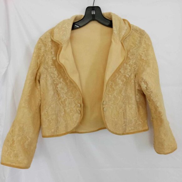 Anthropologie Vintage Reversible Lace / Corduroy Cropped Jacket - Picture 1 of 6